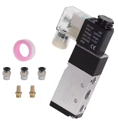 বায়ুসংক্রান্ত solenoid ভালভ 5 উপায় 2- অবস্থান নিয়ন্ত্রণ বায়ু 12 ভি 24 ভি